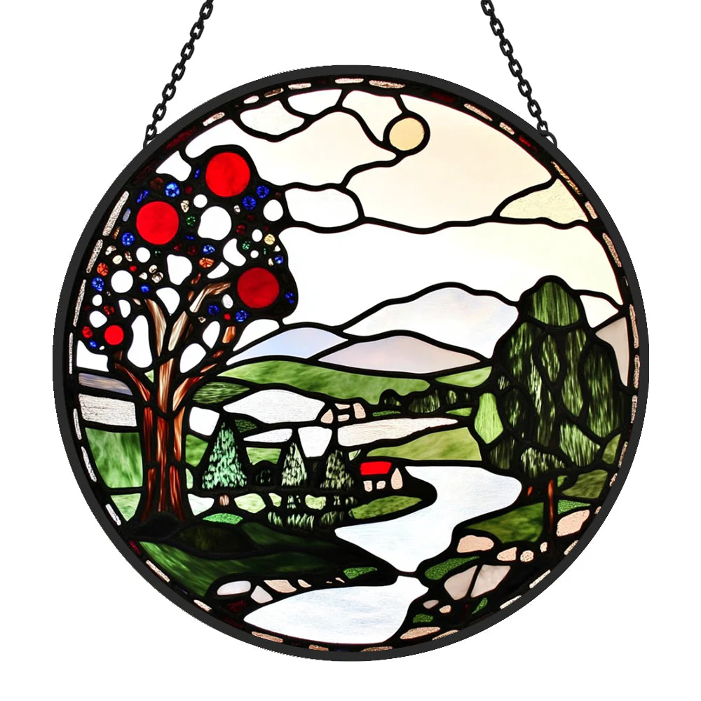 Pommier Attrape-Soleil Décoratif en Vitrail à Suspendre - Image 3