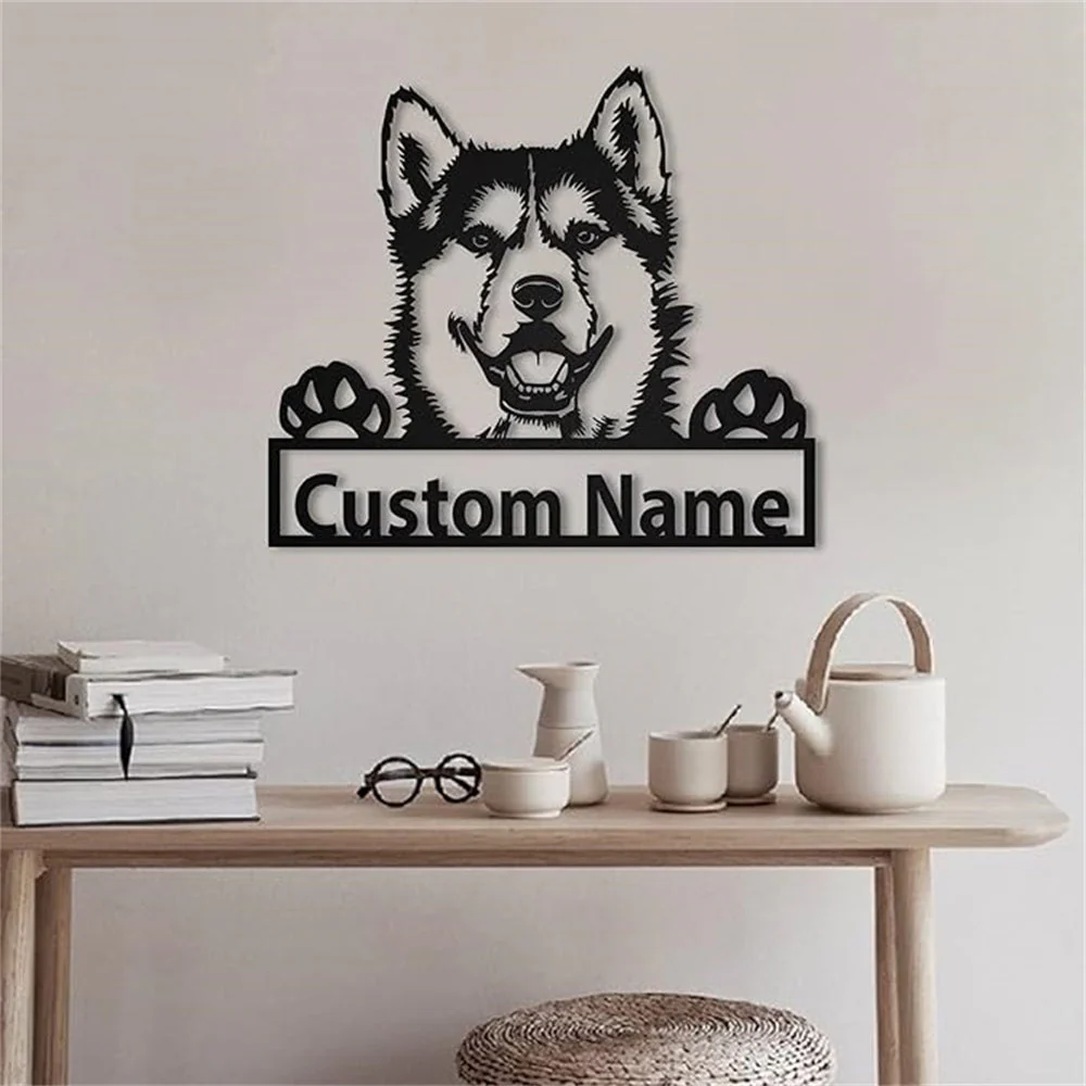 Prénom Personnalisé Husky Sibérien Plaque en Métal Art Personnalisée - Image 3