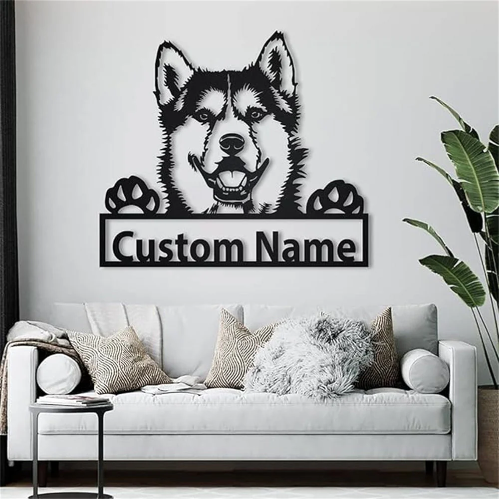 Prénom Personnalisé Husky Sibérien Plaque en Métal Art Personnalisée - Image 4