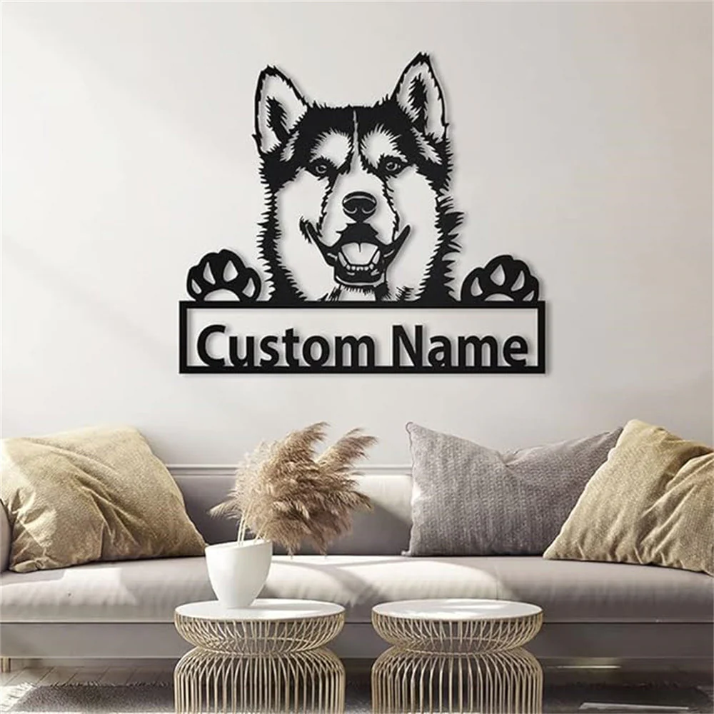 Prénom Personnalisé Husky Sibérien Plaque en Métal Art Personnalisée - Image 5