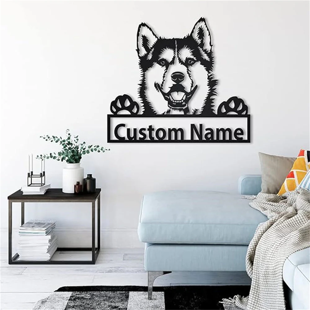 Prénom Personnalisé Husky Sibérien Plaque en Métal Art Personnalisée - Image 6