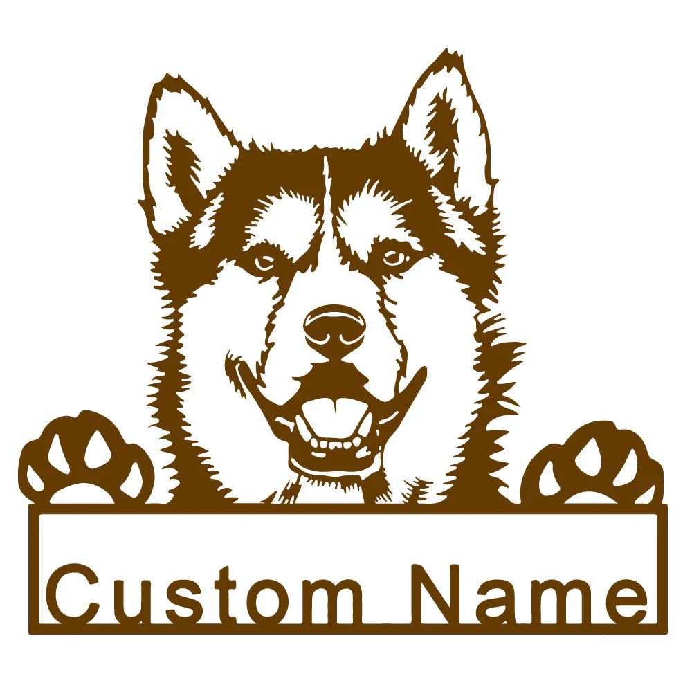 Prénom Personnalisé Husky Sibérien Plaque en Métal Art Personnalisée - Image 8