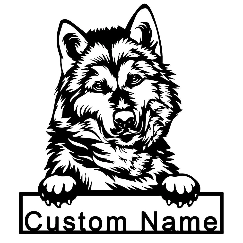 Prénom Personnalisé Malamute de l'Alaska Plaque en Métal Art Personnalisée - Image 2