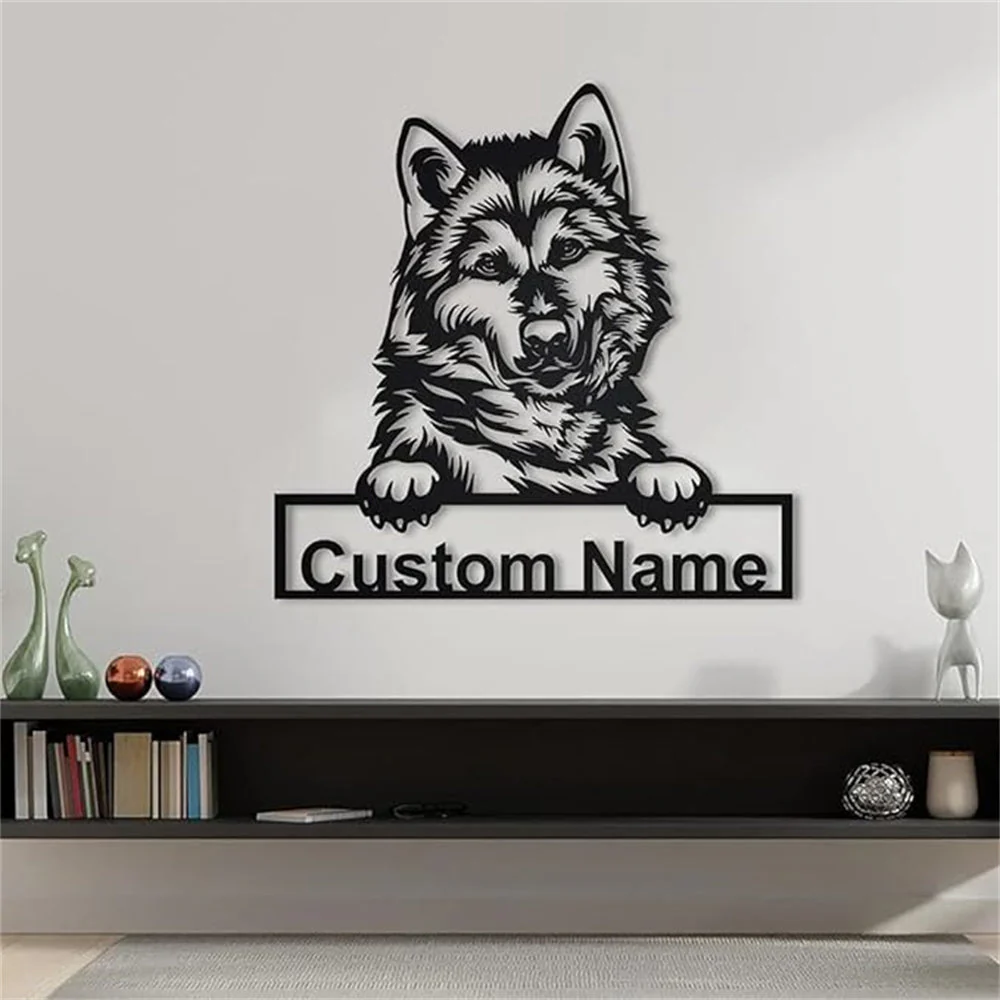 Prénom Personnalisé Malamute de l'Alaska Plaque en Métal Art Personnalisée - Image 3