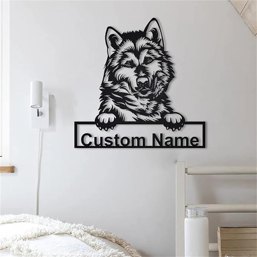 Prénom Personnalisé Malamute de l'Alaska Plaque en Métal Art Personnalisée - Image 4