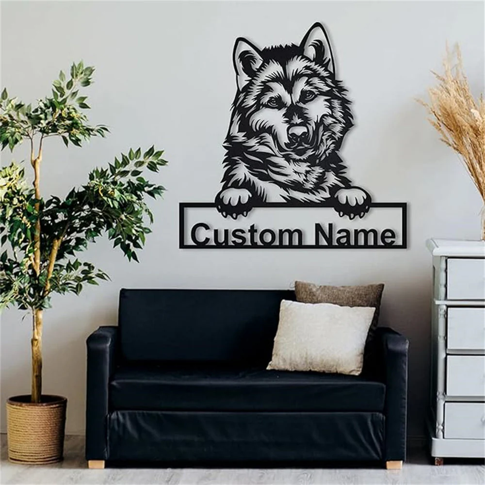 Prénom Personnalisé Malamute de l'Alaska Plaque en Métal Art Personnalisée - Image 5