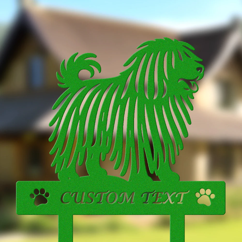 Puli Silhouette de Chien Personnalisée Piquet de Jardin en Métal - Image 4