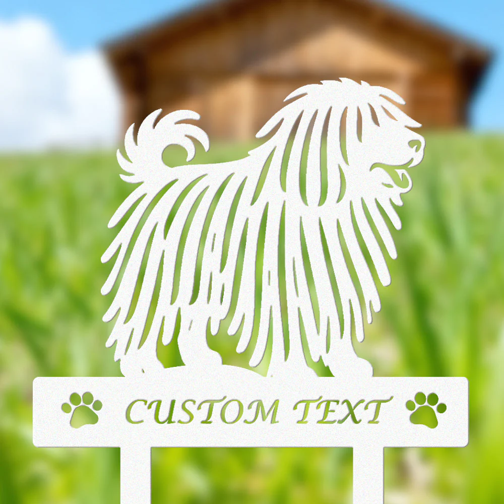 Puli Silhouette de Chien Personnalisée Piquet de Jardin en Métal - Image 8