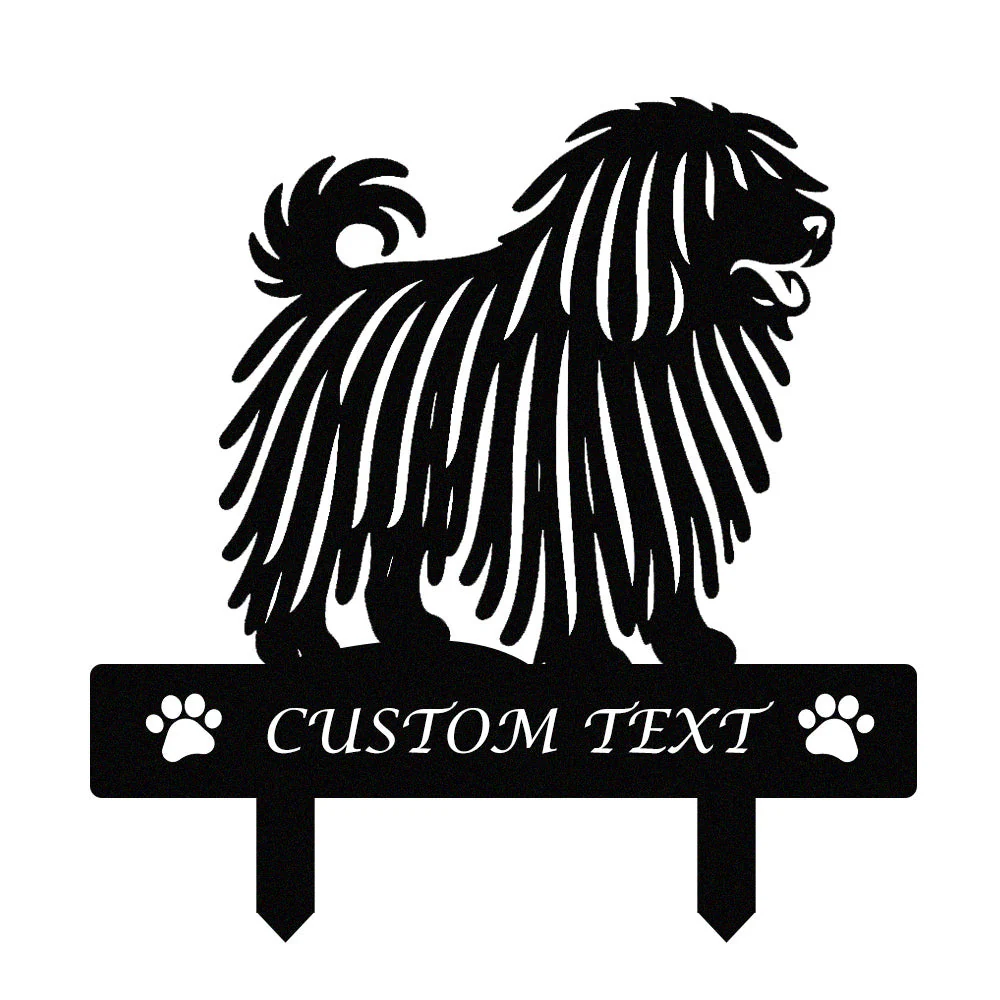 Puli Silhouette de Chien Personnalisée Piquet de Jardin en Métal - Image 9