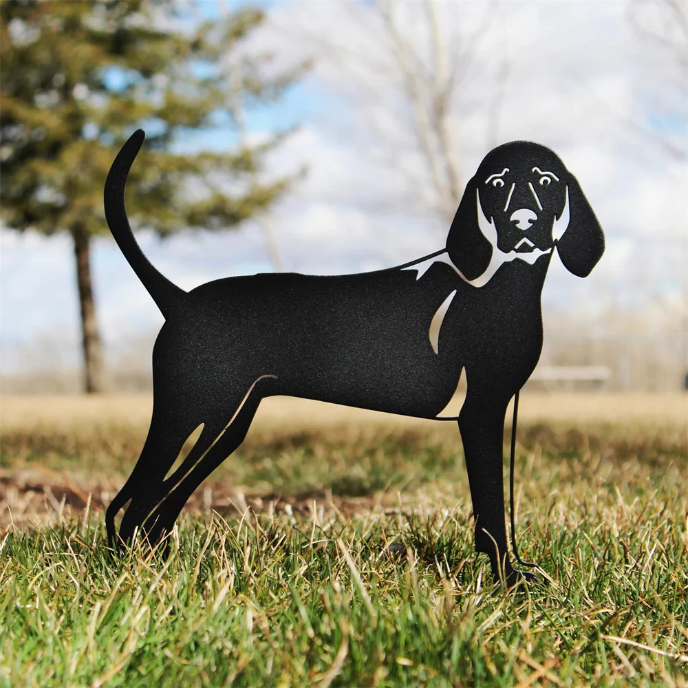 Redbone Coonhound Silhouette de Chien en Métal Noir