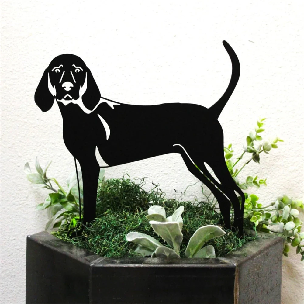 Redbone Coonhound Silhouette de Chien en Métal Noir - Image 3