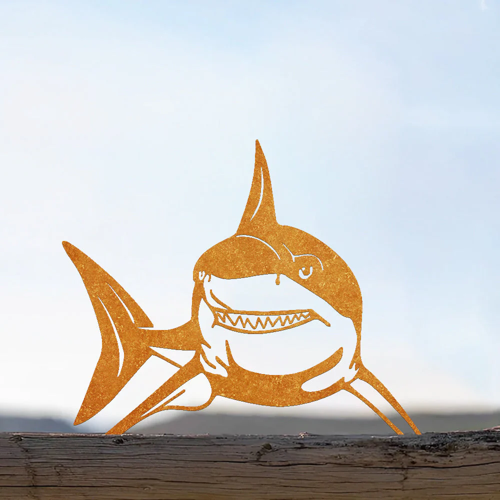 Requin Curieux Plaque Métallique – Décoration de Jardin Extérieur Animale - Image 2