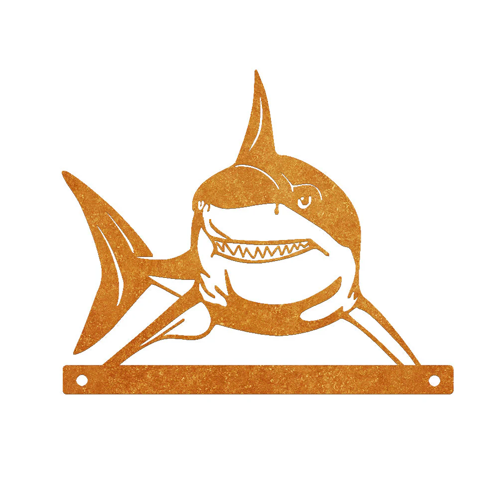 Requin Curieux Plaque Métallique – Décoration de Jardin Extérieur Animale - Image 6