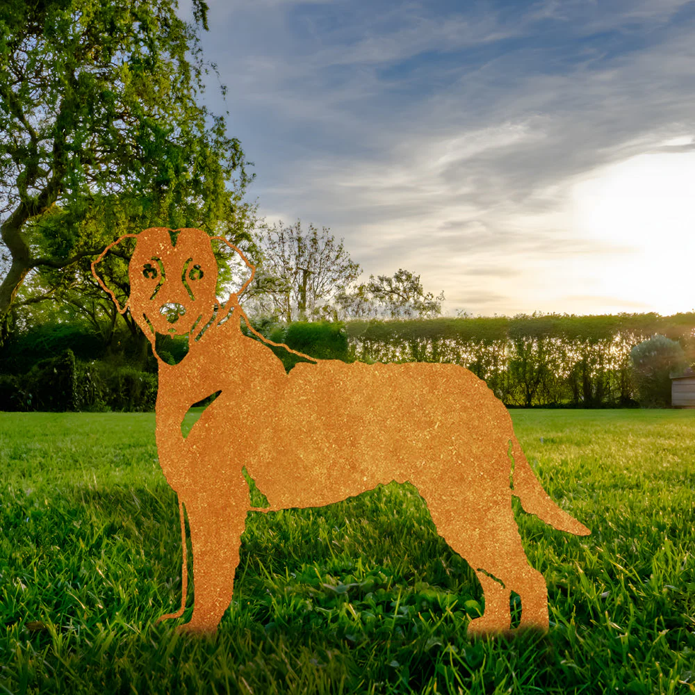 Retriever à Poil Bouclé Silhouette de Chien en Métal Noir - Image 2