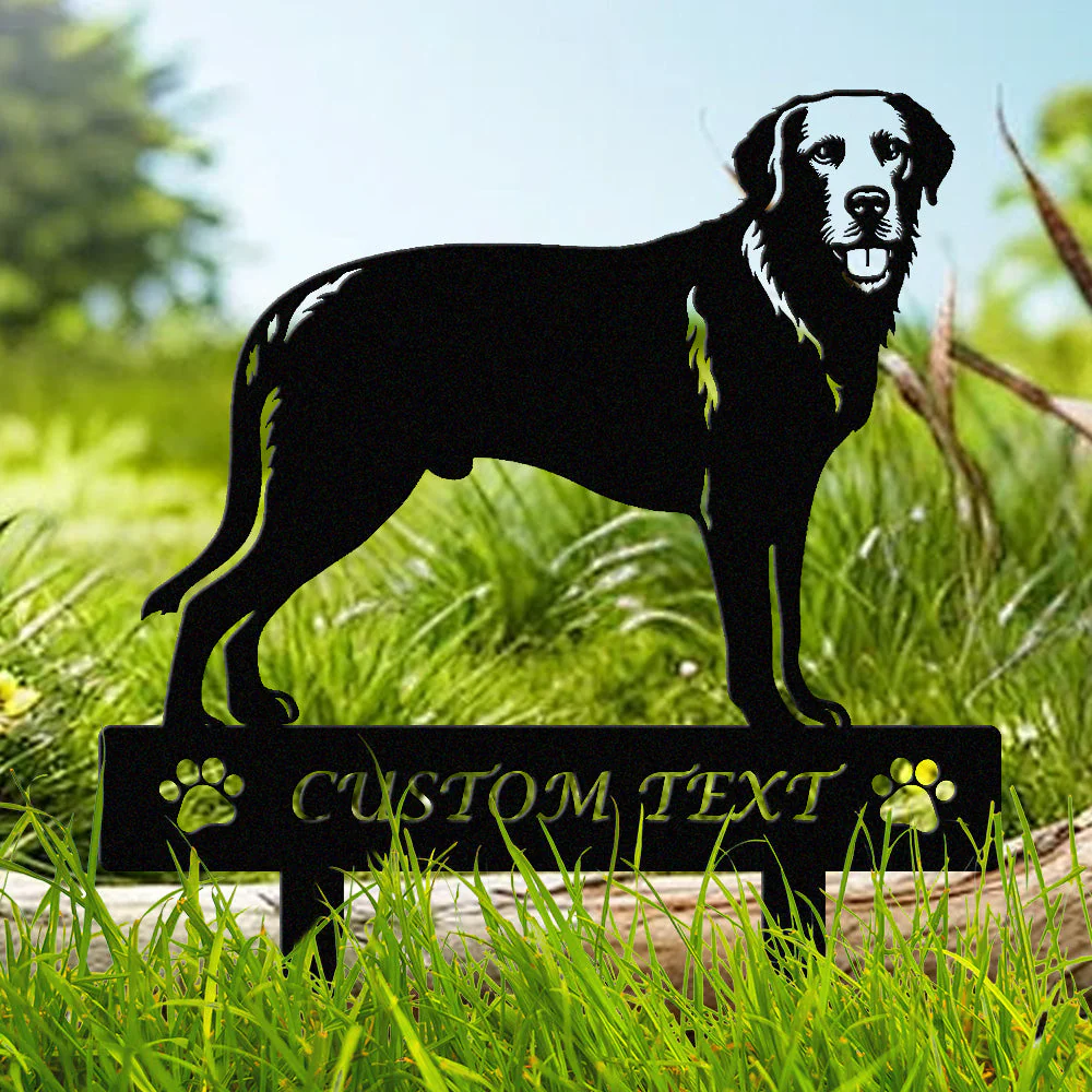 Retriever de la Baie de Chesapeake Silhouette de Chien Personnalisée Piquet de Jardin en Métal