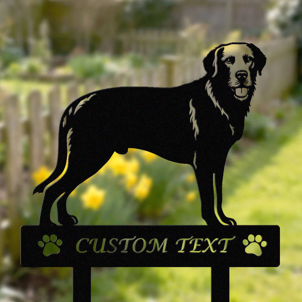 Retriever de la Baie de Chesapeake Silhouette de Chien Personnalisée Piquet de Jardin en Métal - Image 2