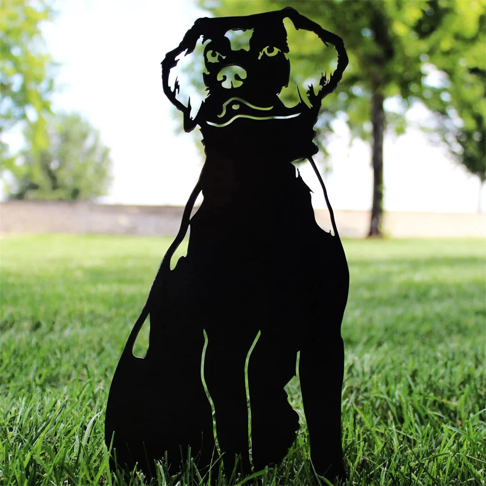 Retriever de la Nouvelle-Écosse Silhouette de Chien en Métal Noir - Image 3