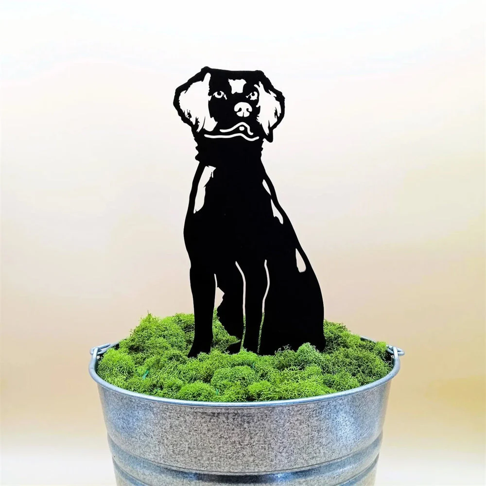 Retriever de la Nouvelle-Écosse Silhouette de Chien en Métal Noir - Image 4