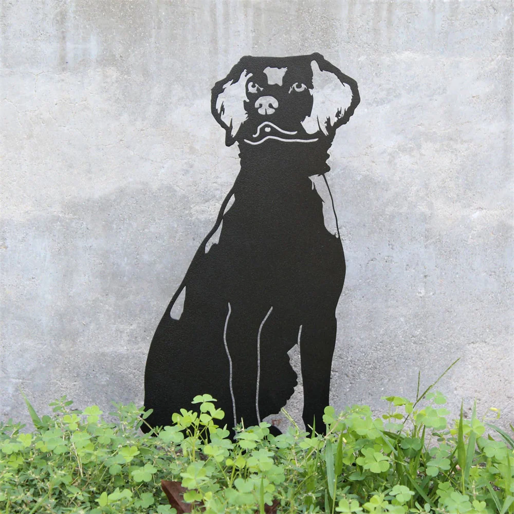 Retriever de la Nouvelle-Écosse Silhouette de Chien en Métal Noir - Image 7
