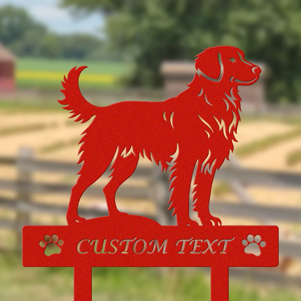 Retriever de la Nouvelle-Écosse Silhouette de Chien Personnalisée Piquet de Jardin en Métal - Image 3