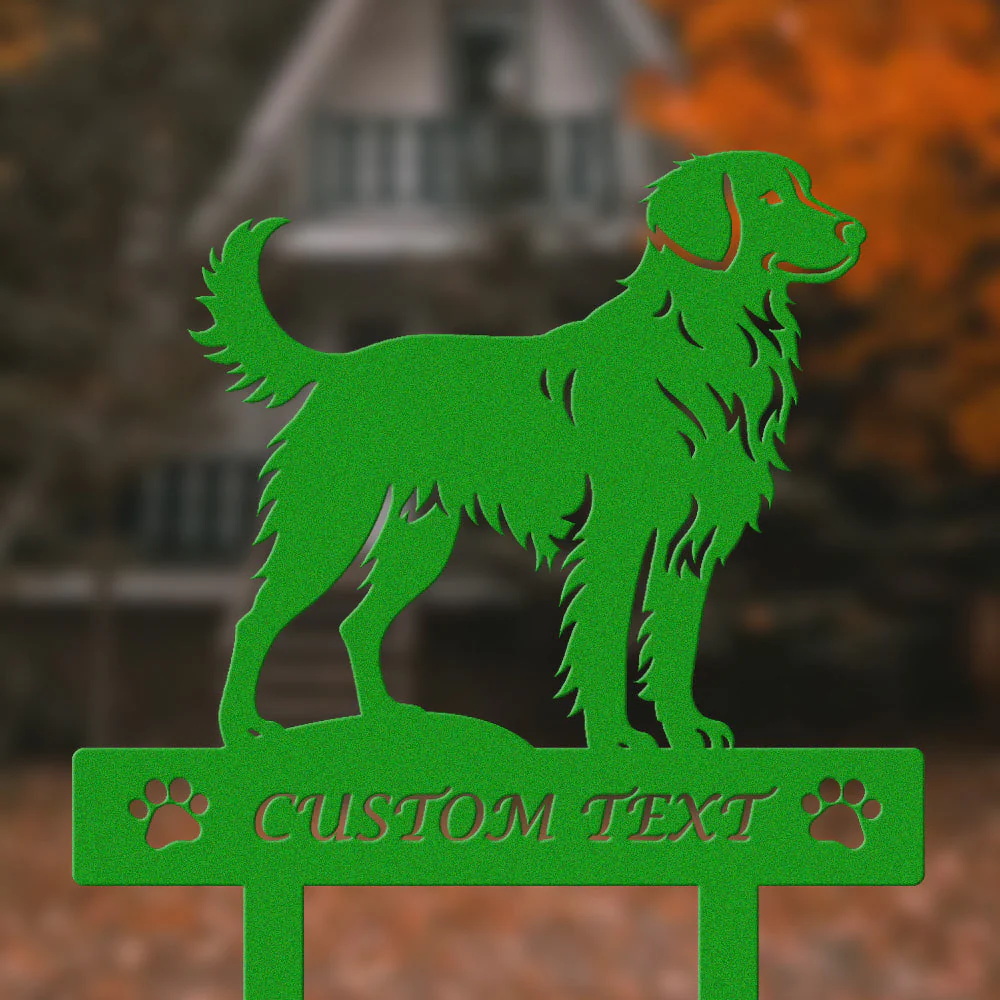 Retriever de la Nouvelle-Écosse Silhouette de Chien Personnalisée Piquet de Jardin en Métal - Image 5