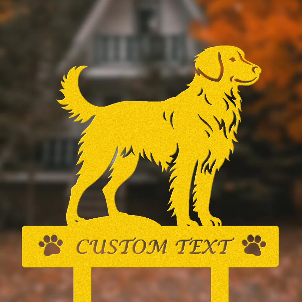 Retriever de la Nouvelle-Écosse Silhouette de Chien Personnalisée Piquet de Jardin en Métal - Image 7
