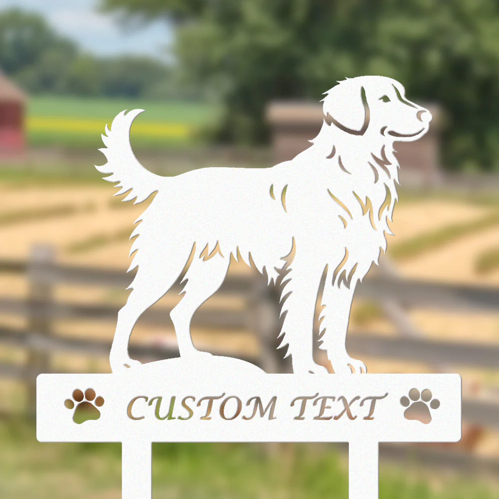 Retriever de la Nouvelle-Écosse Silhouette de Chien Personnalisée Piquet de Jardin en Métal - Image 8