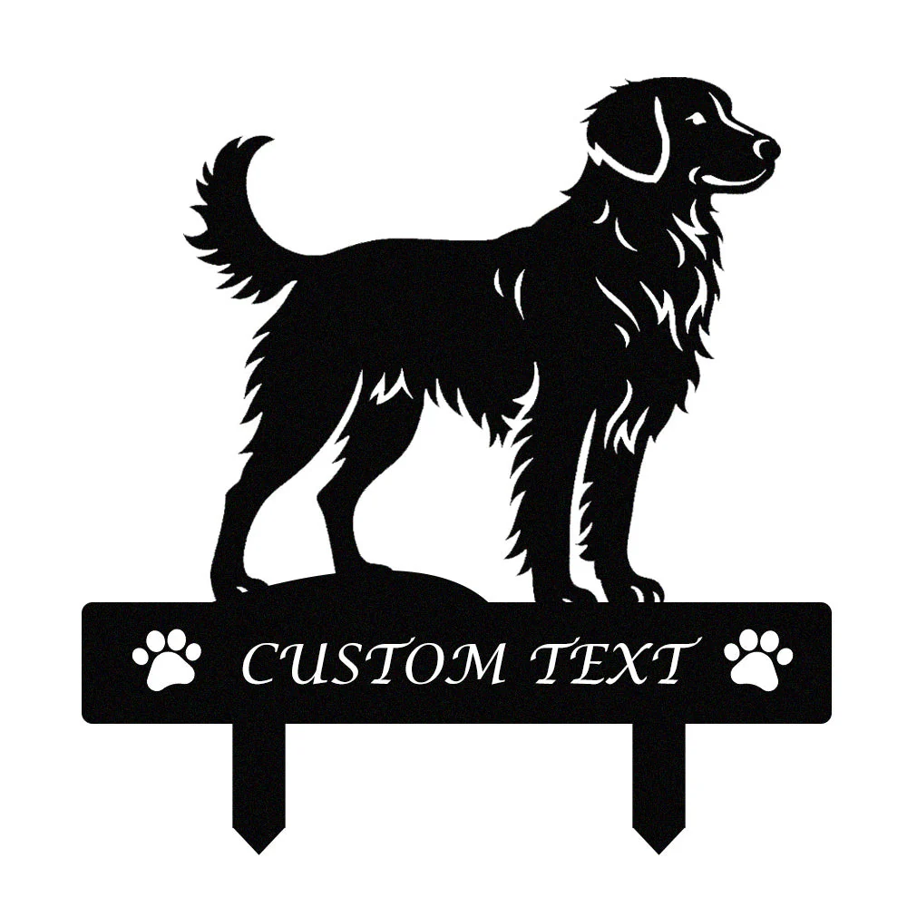 Retriever de la Nouvelle-Écosse Silhouette de Chien Personnalisée Piquet de Jardin en Métal - Image 9