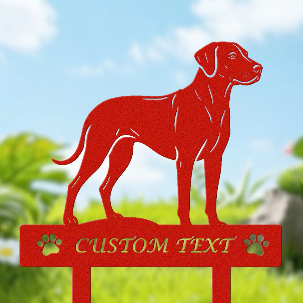 Rhodesian Ridgeback Silhouette de Chien Personnalisée Piquet de Jardin en Métal - Image 3