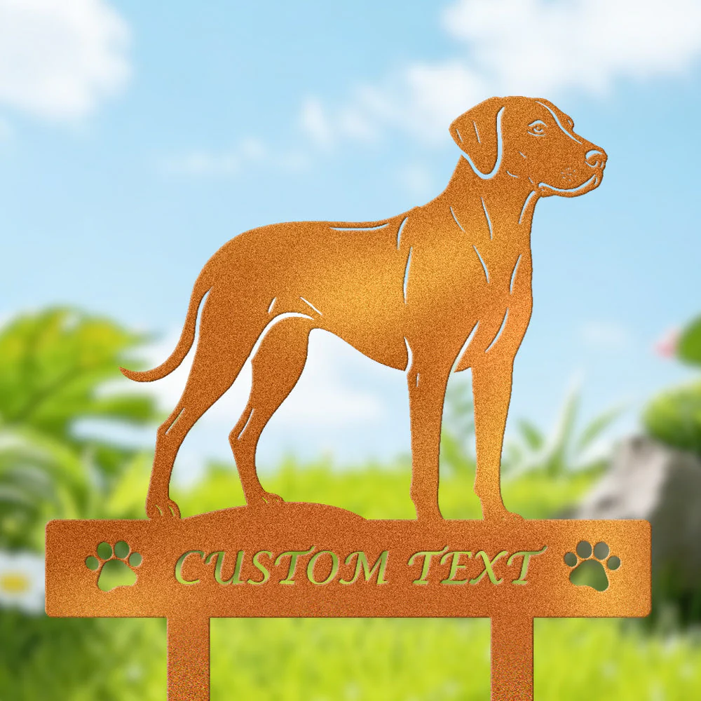 Rhodesian Ridgeback Silhouette de Chien Personnalisée Piquet de Jardin en Métal - Image 4