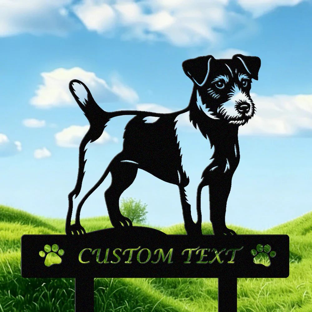 Russell Terrier Silhouette de Chien Personnalisée Piquet de Jardin en Métal - Image 2