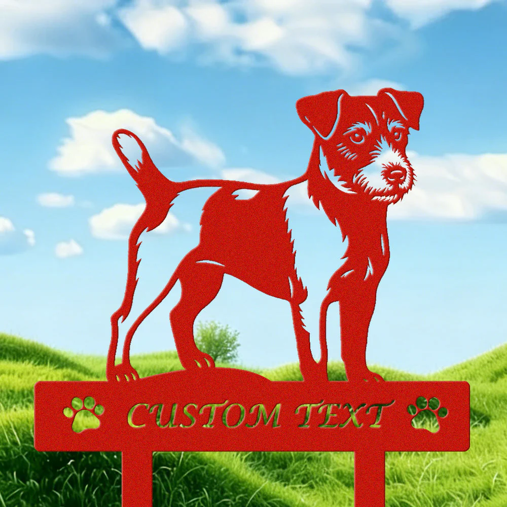 Russell Terrier Silhouette de Chien Personnalisée Piquet de Jardin en Métal - Image 3