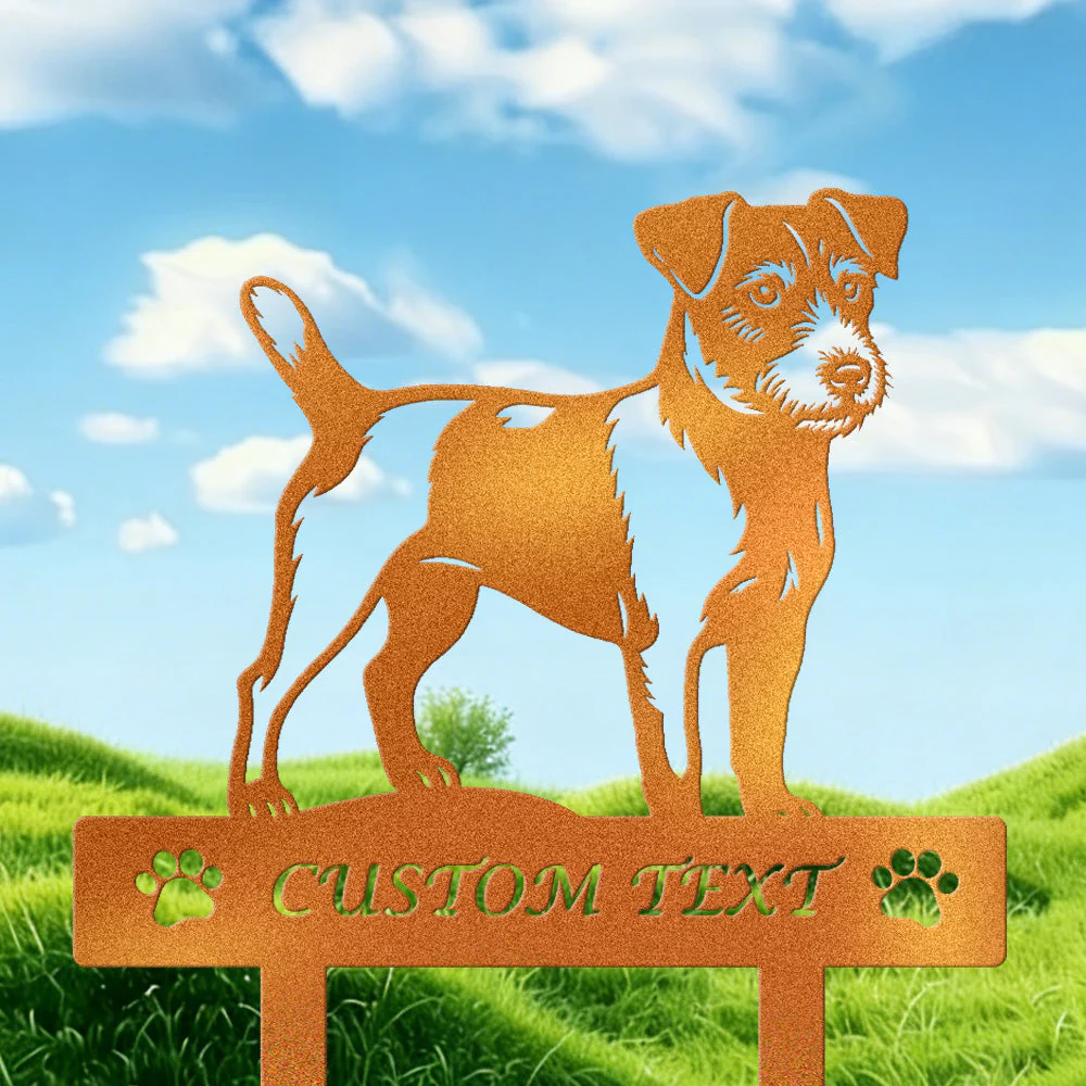 Russell Terrier Silhouette de Chien Personnalisée Piquet de Jardin en Métal - Image 4