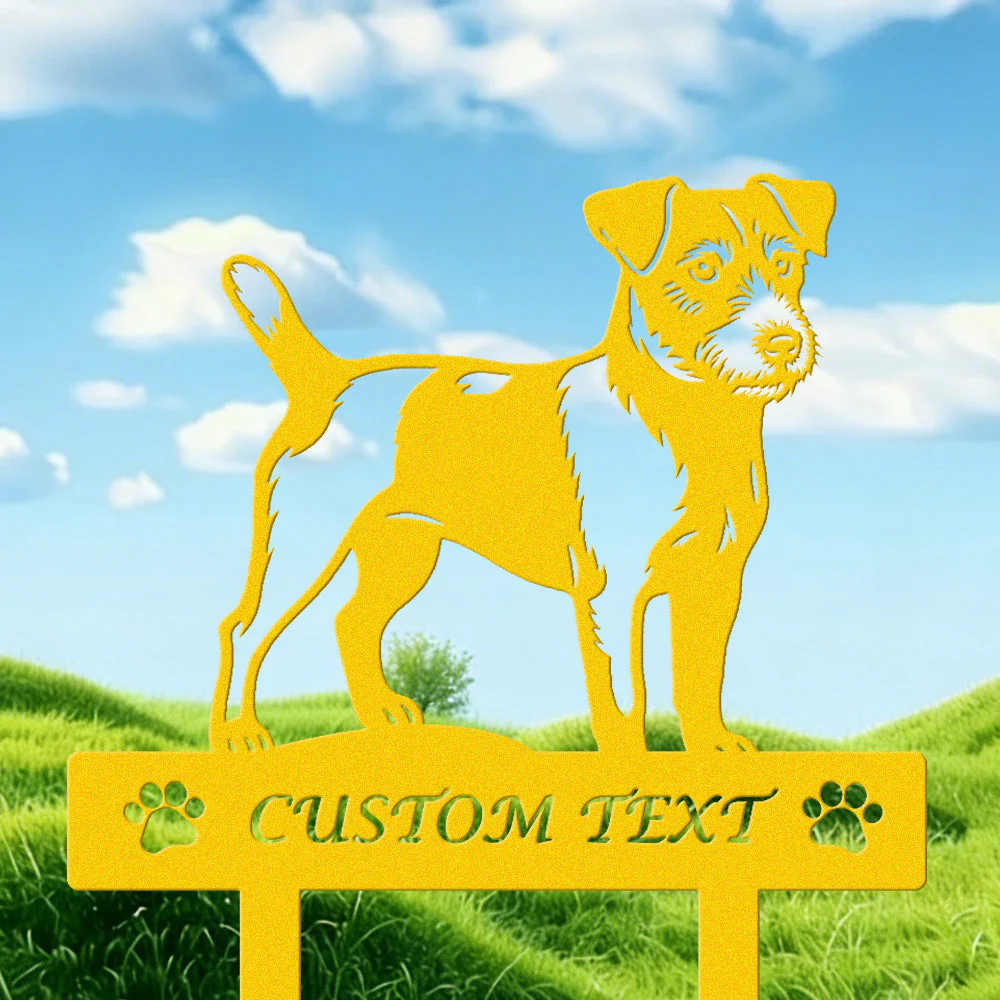 Russell Terrier Silhouette de Chien Personnalisée Piquet de Jardin en Métal - Image 7