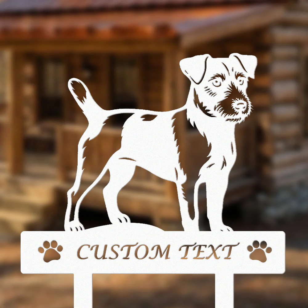 Russell Terrier Silhouette de Chien Personnalisée Piquet de Jardin en Métal - Image 8