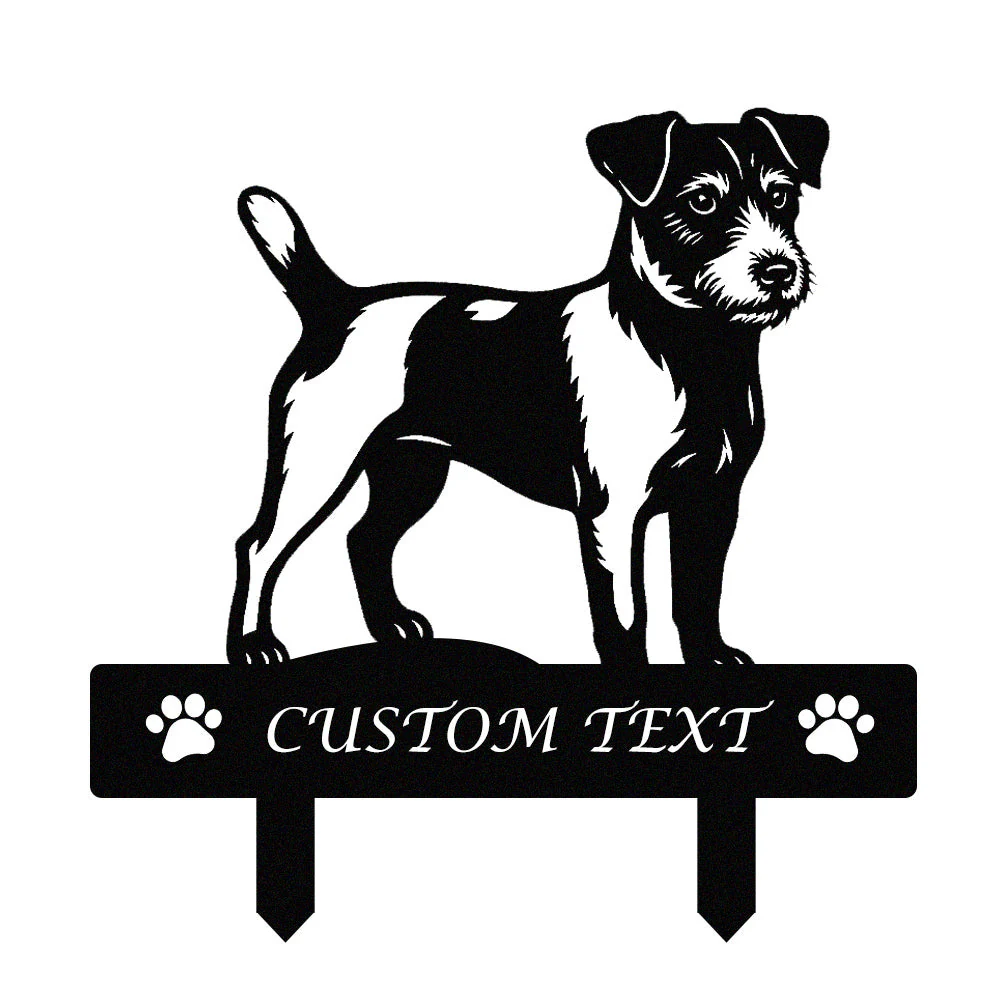 Russell Terrier Silhouette de Chien Personnalisée Piquet de Jardin en Métal - Image 9