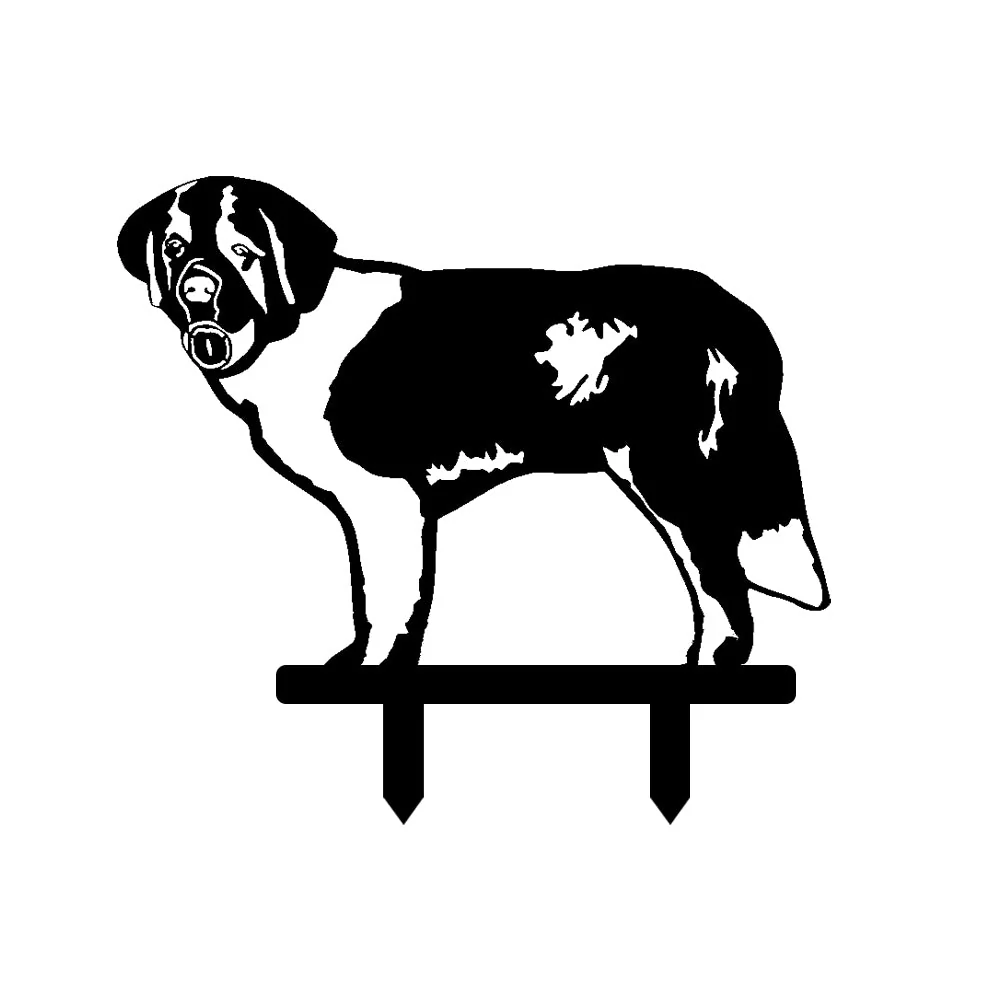 Saint-Bernard Silhouette de Chien en Métal Noir - Image 7
