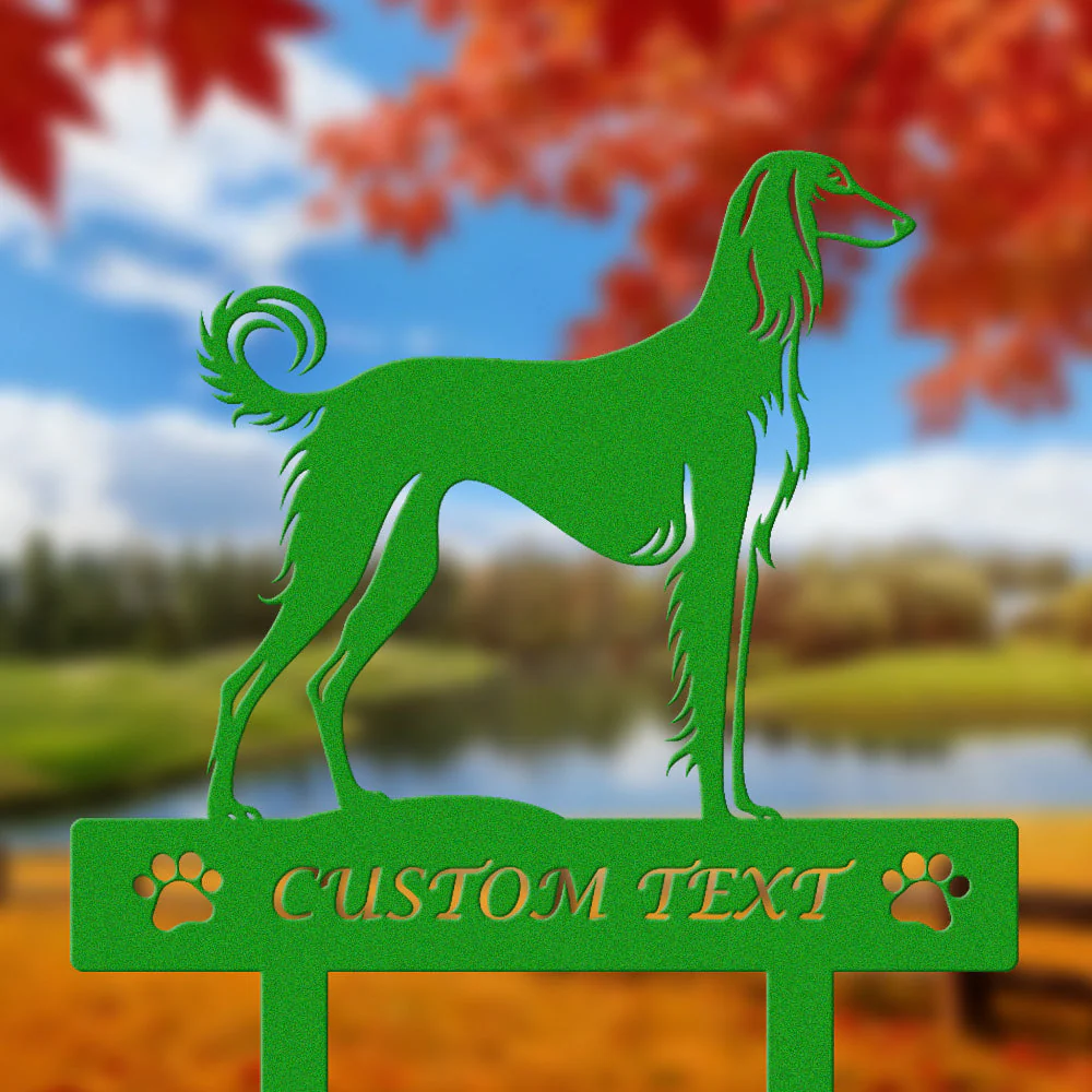 Saluki Silhouette de Chien Personnalisée Piquet de Jardin en Métal - Image 5