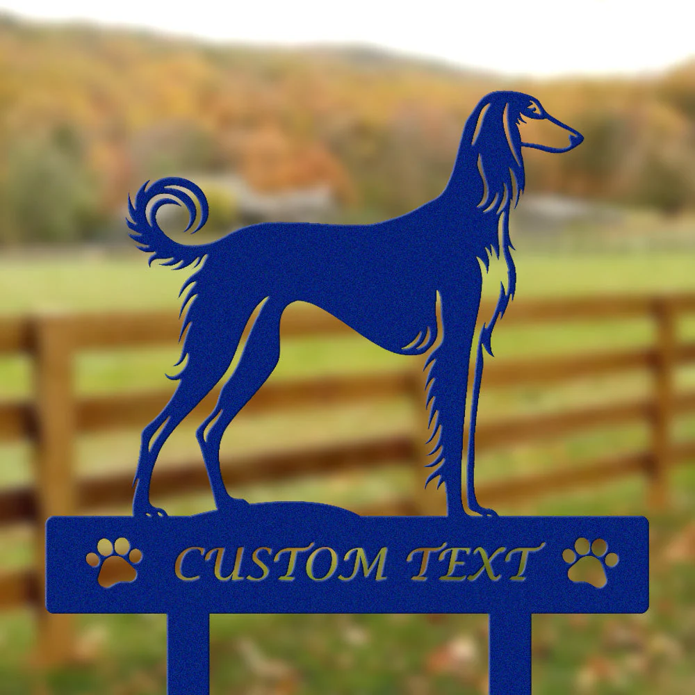 Saluki Silhouette de Chien Personnalisée Piquet de Jardin en Métal - Image 6