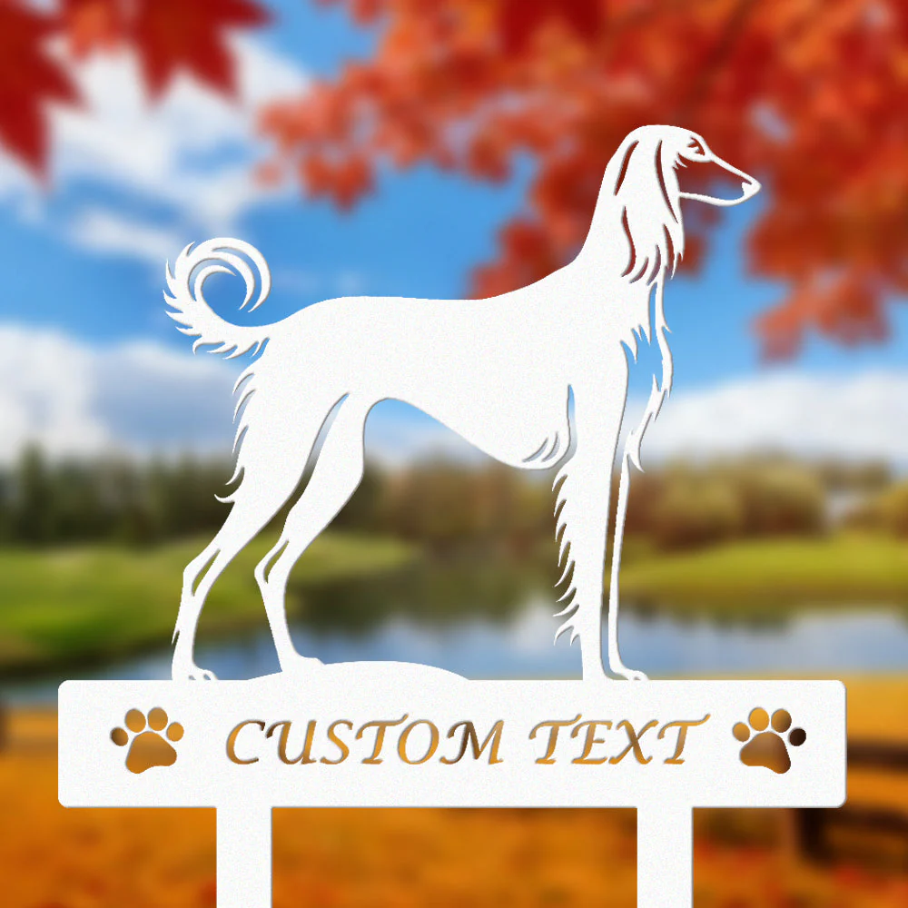 Saluki Silhouette de Chien Personnalisée Piquet de Jardin en Métal - Image 8