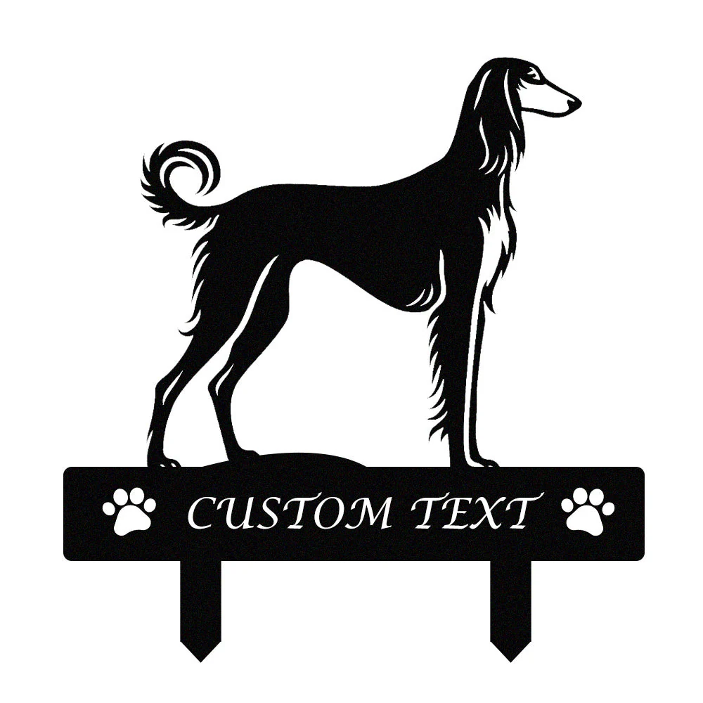 Saluki Silhouette de Chien Personnalisée Piquet de Jardin en Métal - Image 9