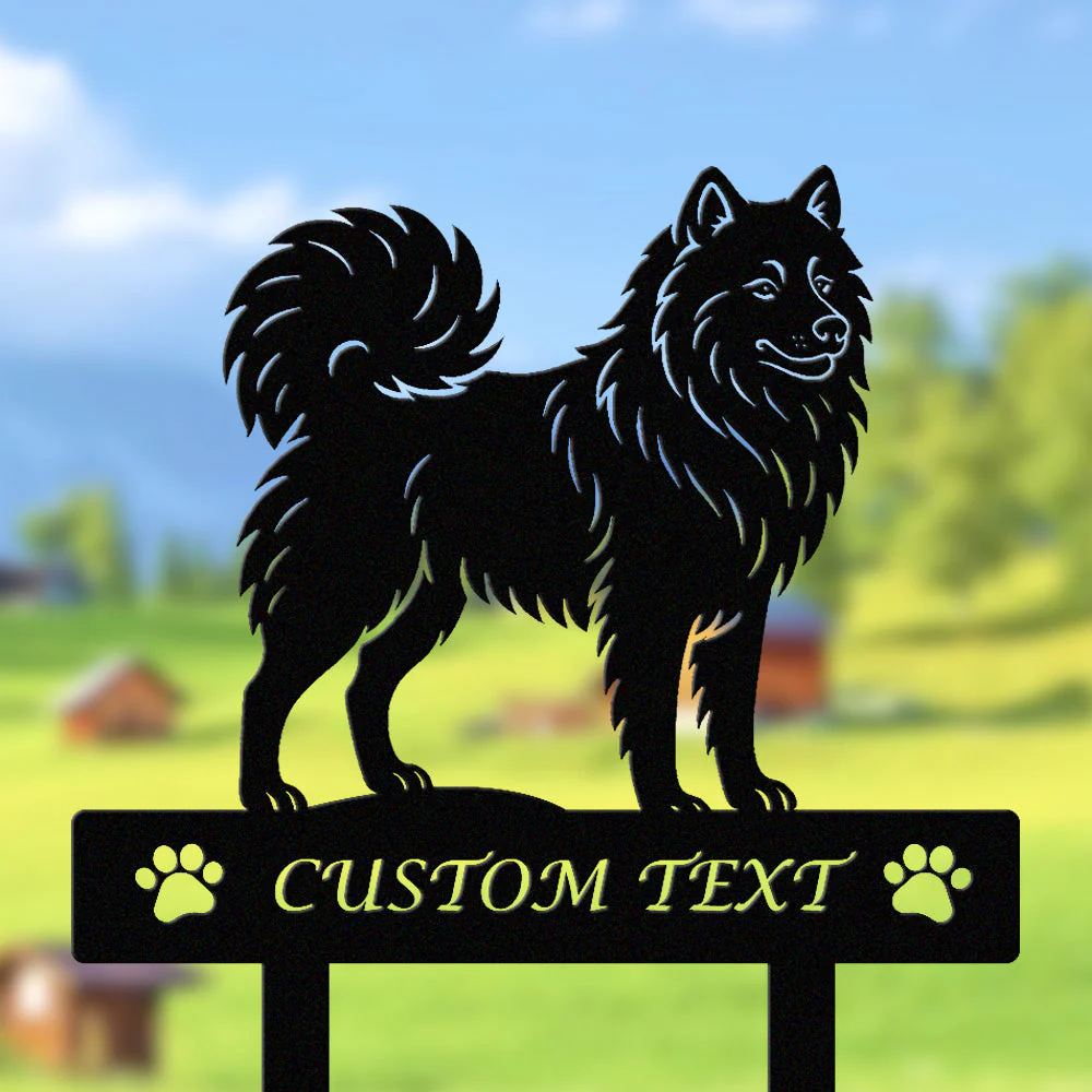 Samoyède Silhouette de Chien Personnalisée Piquet de Jardin en Métal - Image 2