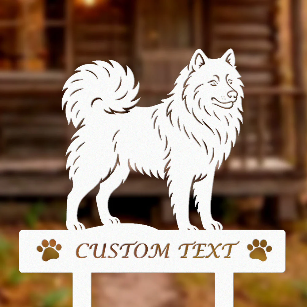 Samoyède Silhouette de Chien Personnalisée Piquet de Jardin en Métal - Image 8