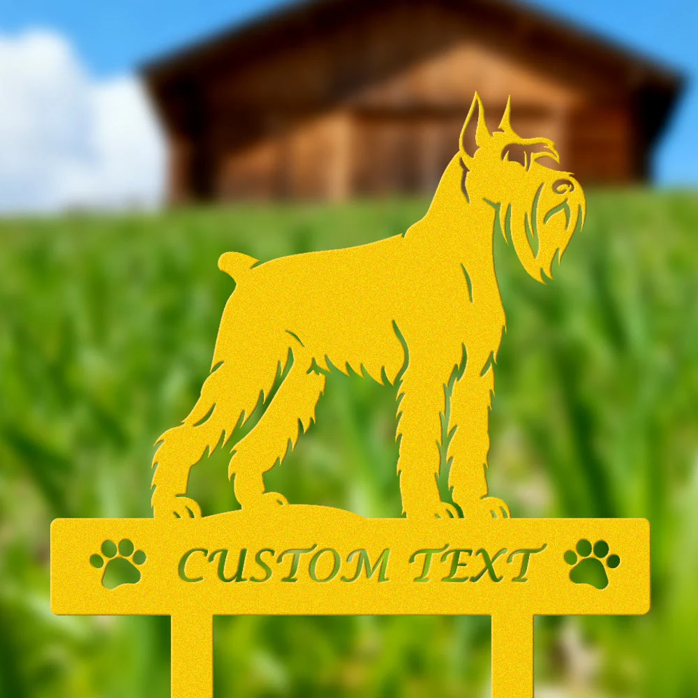Schnauzer Géant Silhouette de Chien Personnalisée Piquet de Jardin en Métal - Image 7