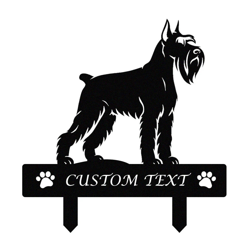 Schnauzer Géant Silhouette de Chien Personnalisée Piquet de Jardin en Métal - Image 9