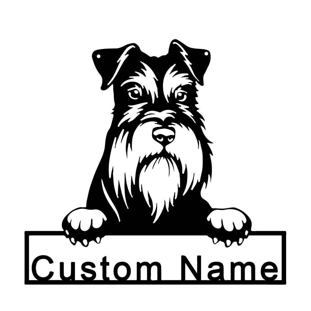 Schnauzer Nain Art Mural en Métal Personnalisé pour Amoureux des Chiens - Image 2