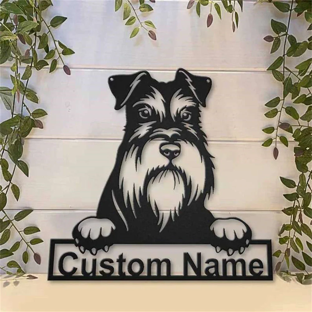Schnauzer Nain Art Mural en Métal Personnalisé pour Amoureux des Chiens - Image 3