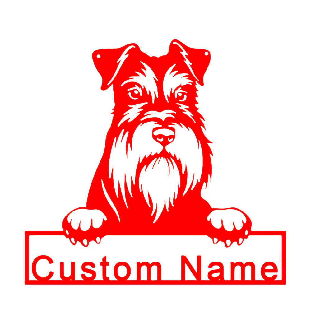 Schnauzer Nain Art Mural en Métal Personnalisé pour Amoureux des Chiens - Image 5