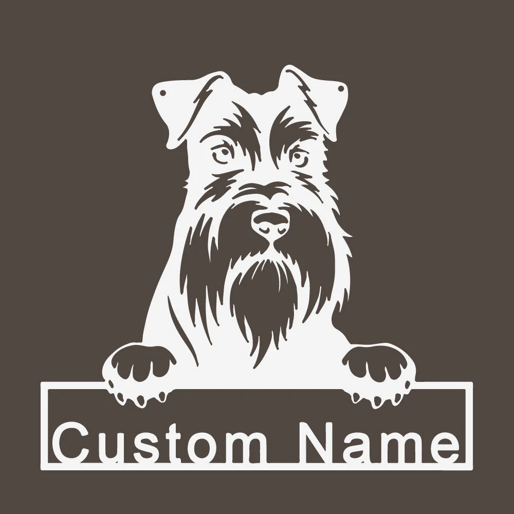 Schnauzer Nain Art Mural en Métal Personnalisé pour Amoureux des Chiens - Image 6