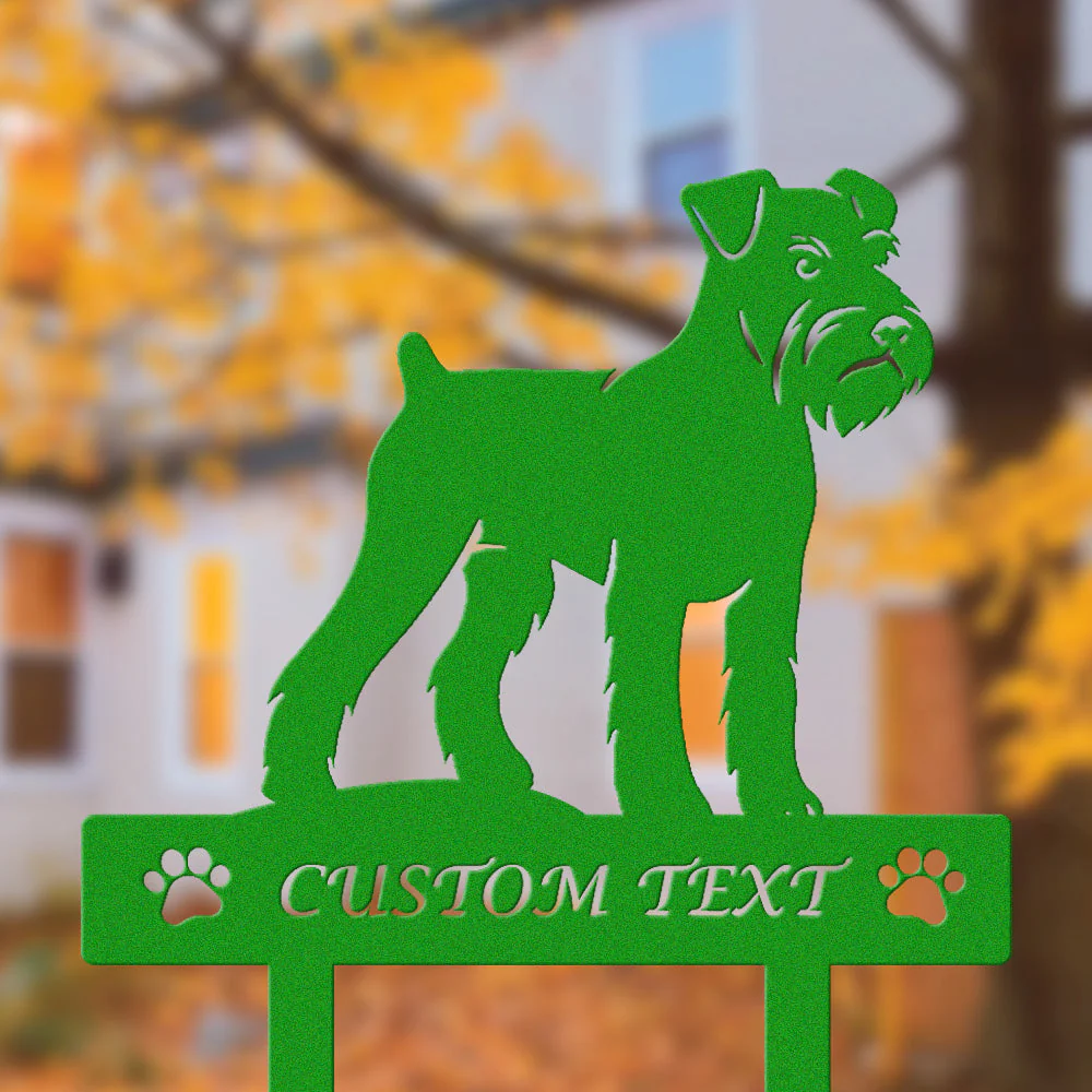 Schnauzer Nain Silhouette de Chien Personnalisée Piquet de Jardin en Métal - Image 5